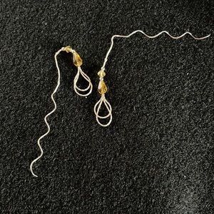 Bead spiral through dangle earrings